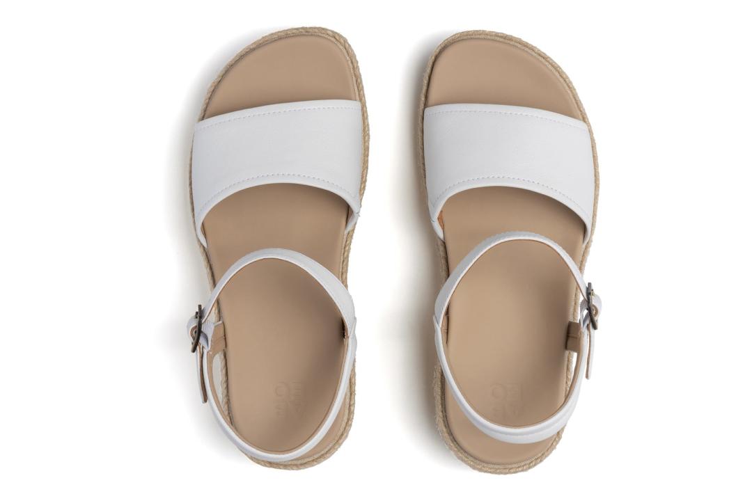 Solstice Buckle Sandal White Leather | Women ABEO Footwear Sandals