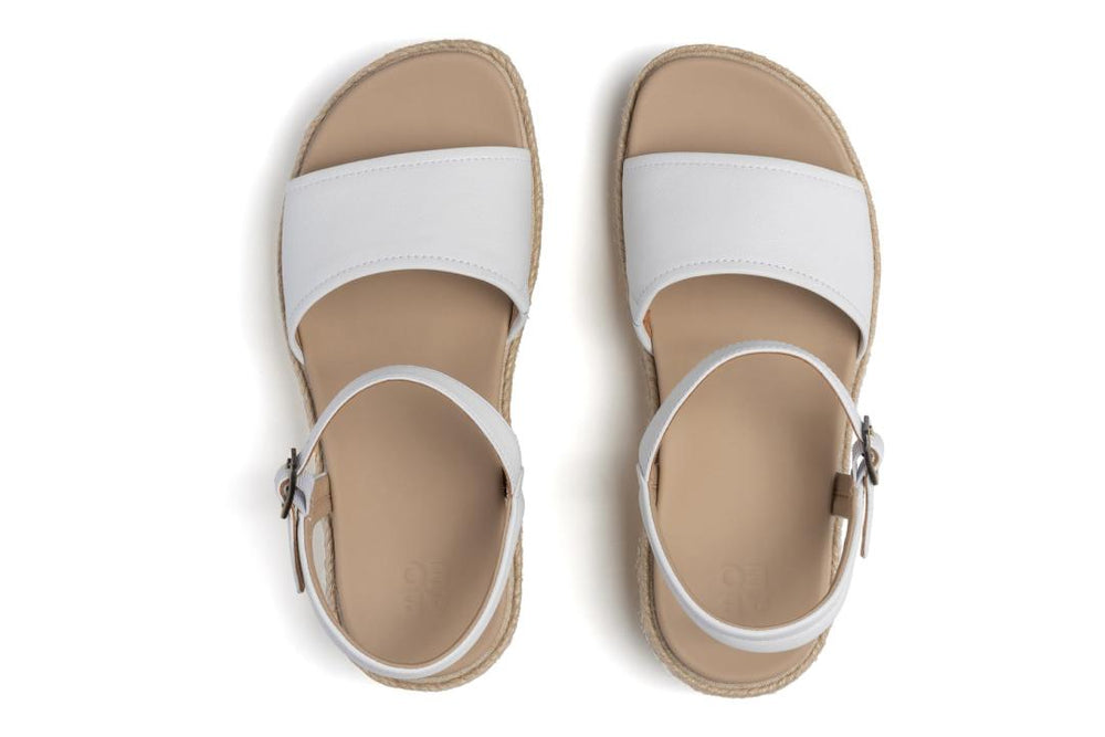 Solstice Buckle Sandal White Leather | Women ABEO Footwear Sandals