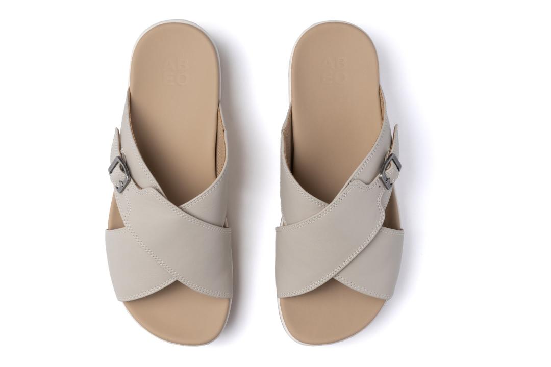 Solstice Cross Slide Beige | Women ABEO Footwear Sandals