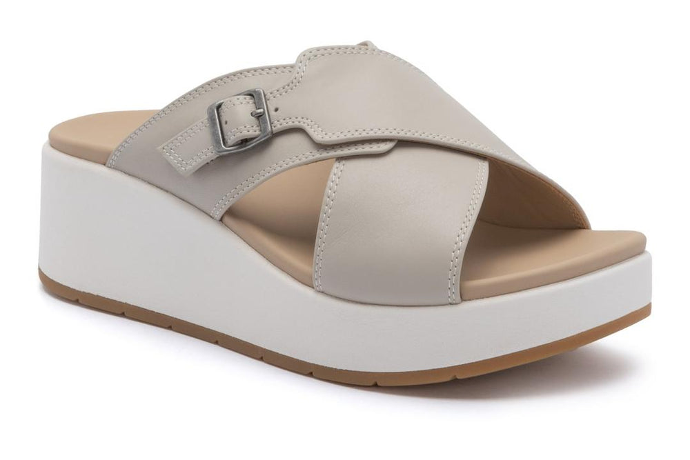 Solstice Cross Slide Beige | Women ABEO Footwear Sandals
