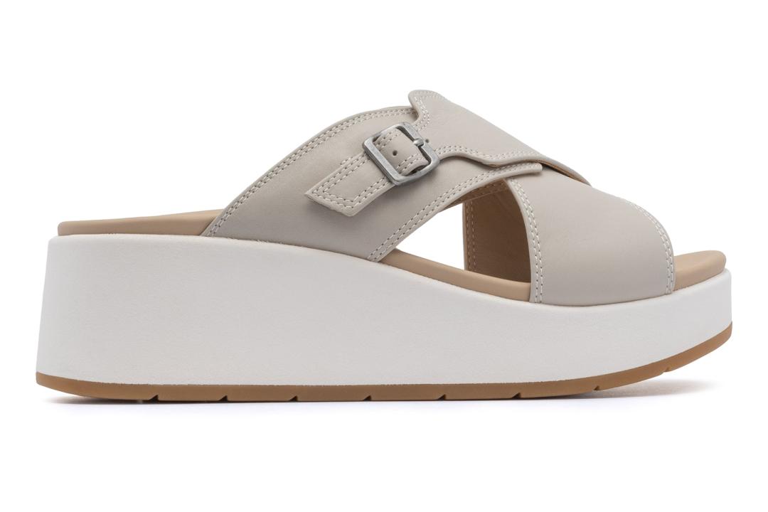 Solstice Cross Slide Beige | Women ABEO Footwear Sandals