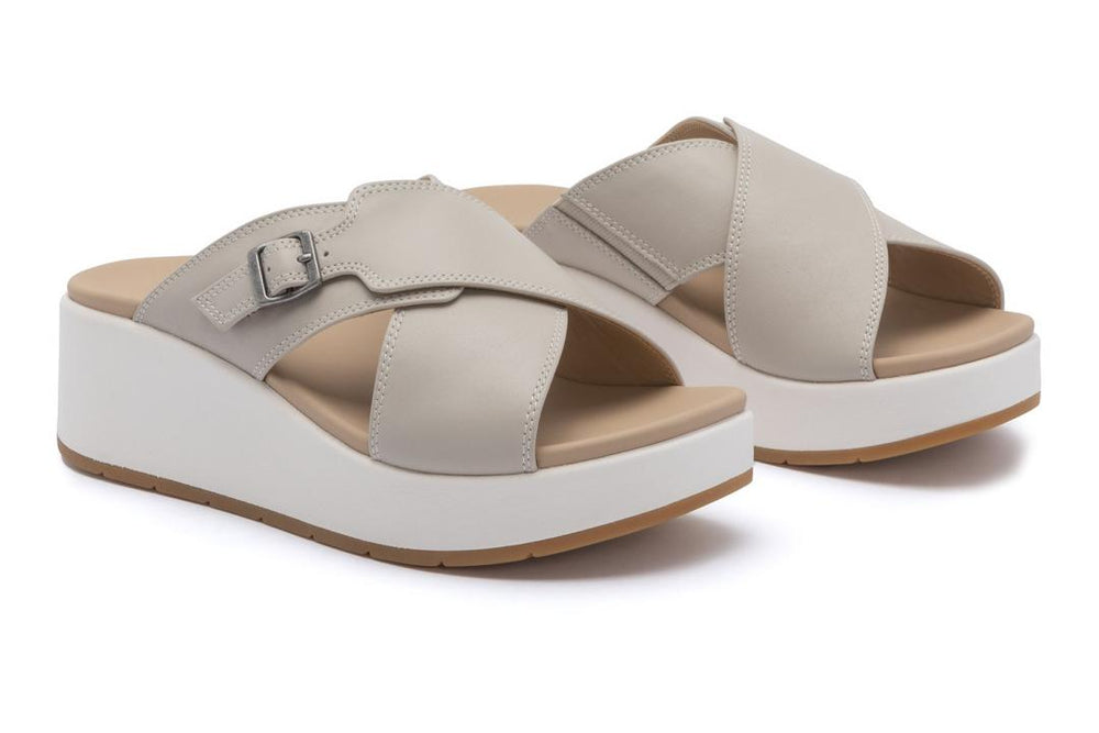 Solstice Cross Slide Beige | Women ABEO Footwear Sandals