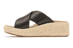 Solstice Cross Slide Black | Women ABEO Footwear Sandals