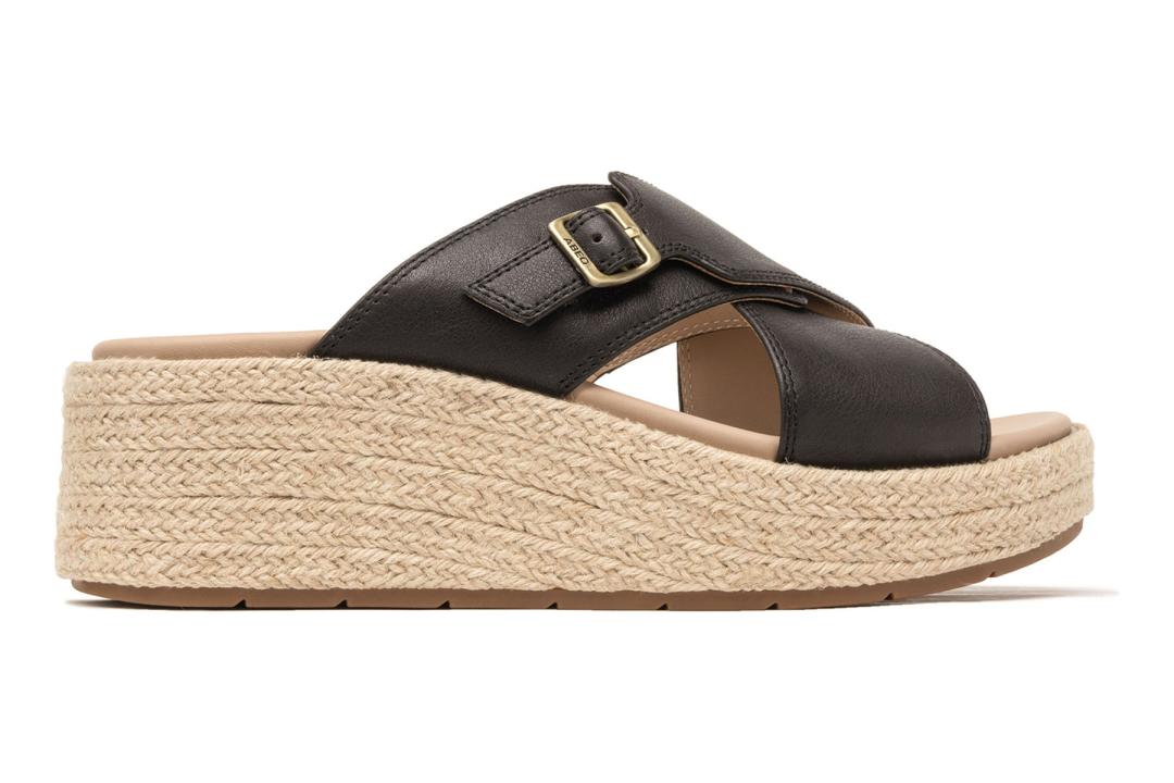 Solstice Cross Slide Black | Women ABEO Footwear Sandals
