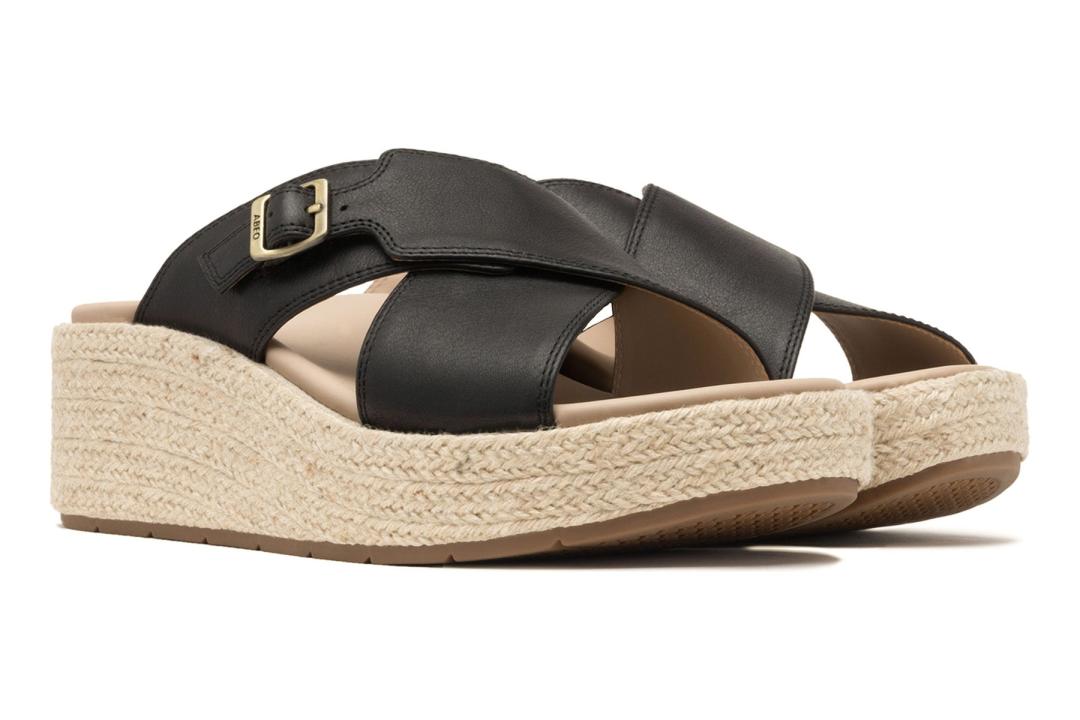 Solstice Cross Slide Black | Women ABEO Footwear Sandals