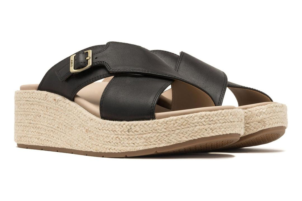 Solstice Cross Slide Black | Women ABEO Footwear Sandals