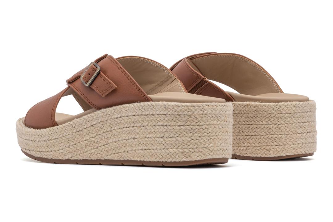 Solstice Cross Slide Dark Tan | Women ABEO Footwear Sandals