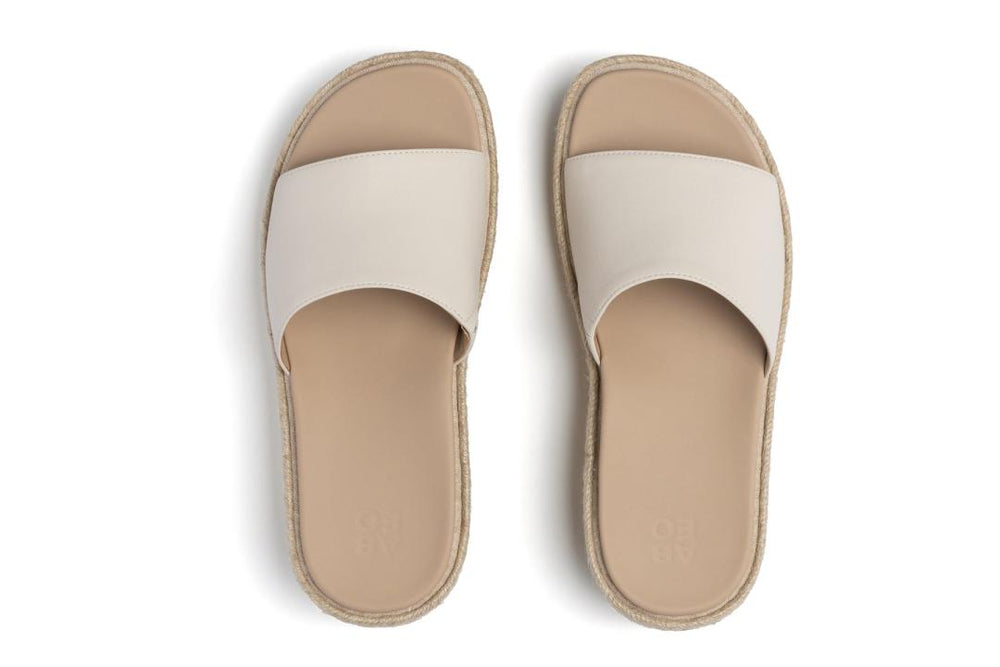 Solstice Slide Off White Leather | Women ABEO Footwear Sandals