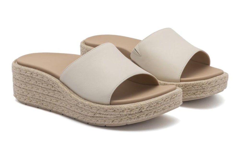 Solstice Slide Off White Leather | Women ABEO Footwear Sandals