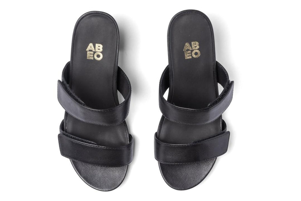 Tempo Slide Black Leather | Women ABEO Footwear Dress