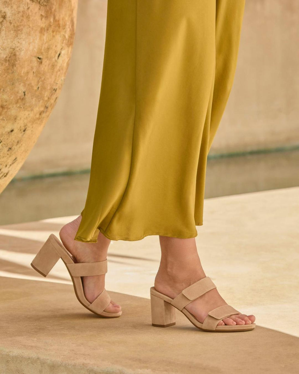 Tempo Slide Cuban Sand Suede | Women ABEO Footwear Dress