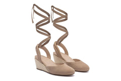 Veranda Espadrille Lace Cuban Sand Suede | Women ABEO Footwear Dress