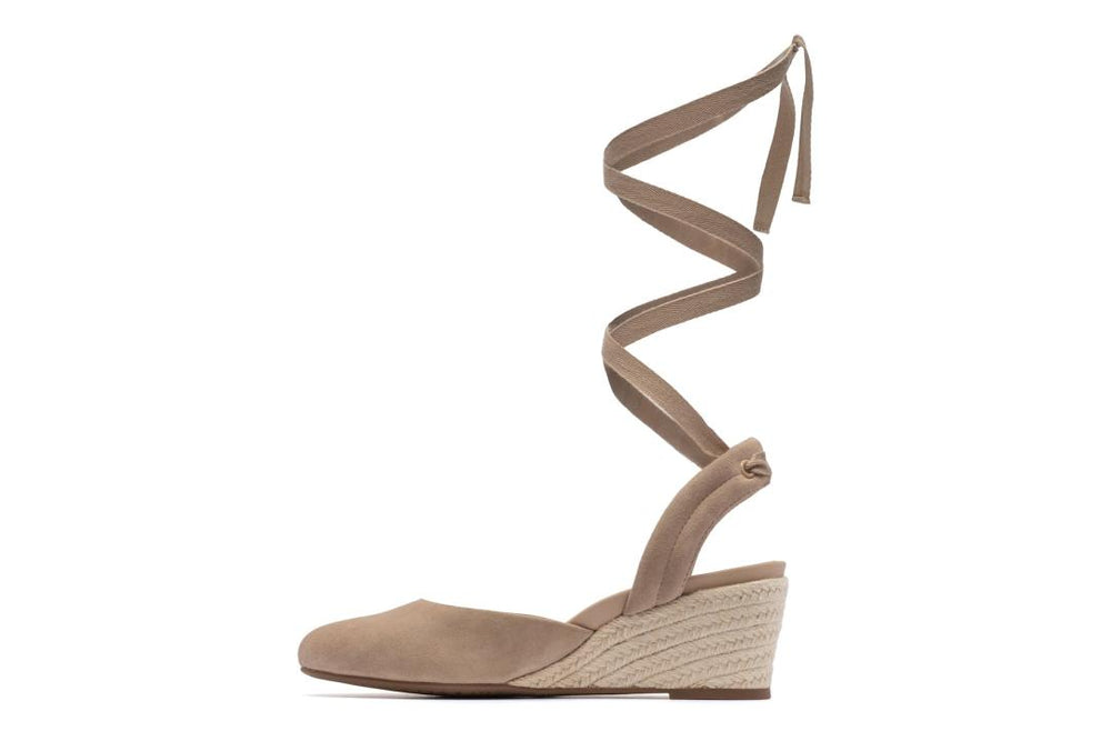 Veranda Espadrille Lace Cuban Sand Suede | Women ABEO Footwear Dress