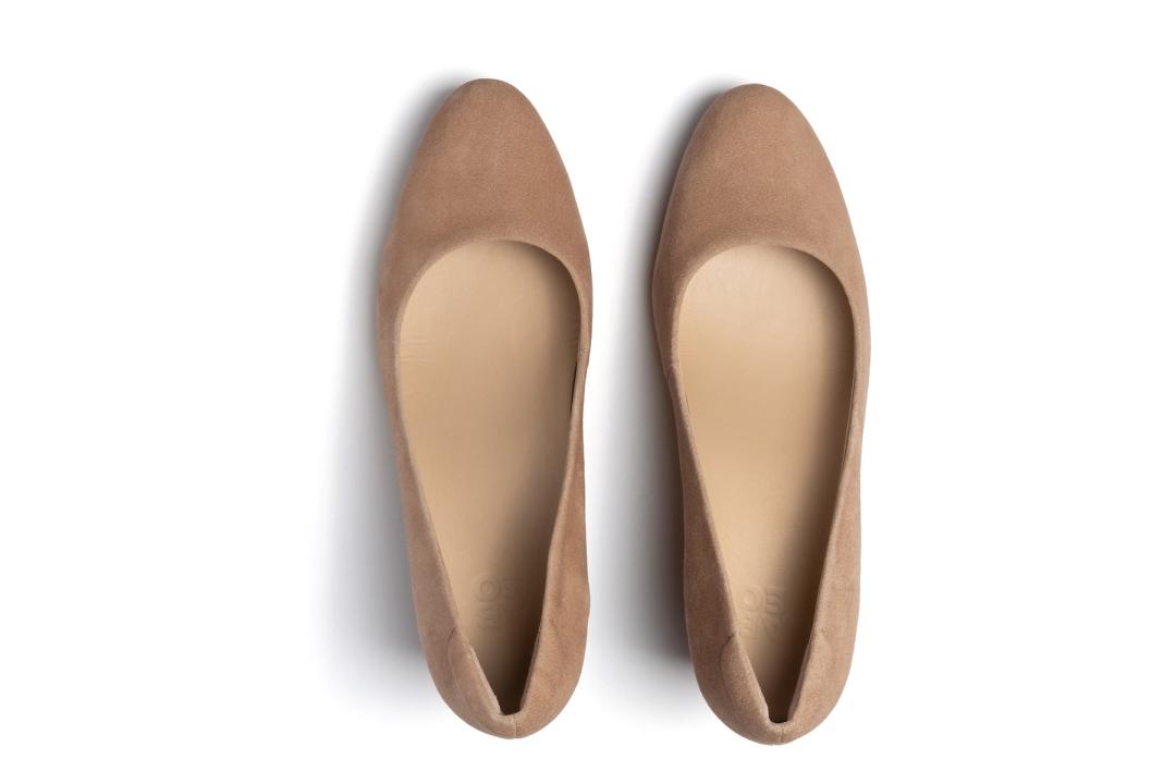 Veranda Stacked Beige Suede | Women ABEO Footwear Dress