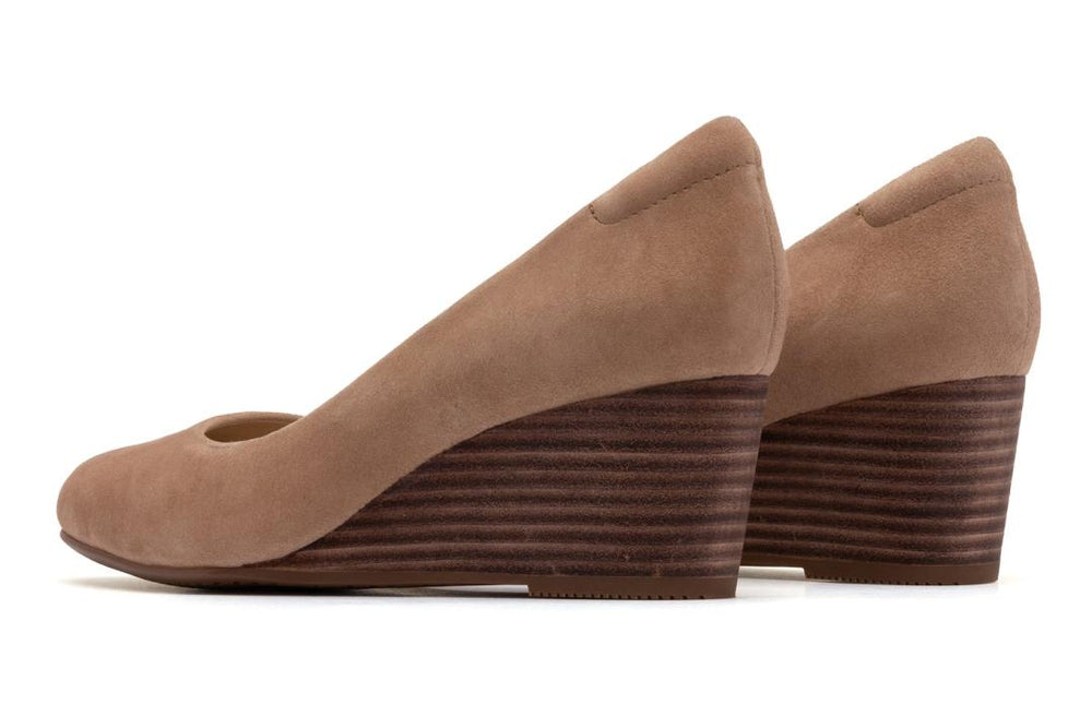 Veranda Stacked Beige Suede | Women ABEO Footwear Dress