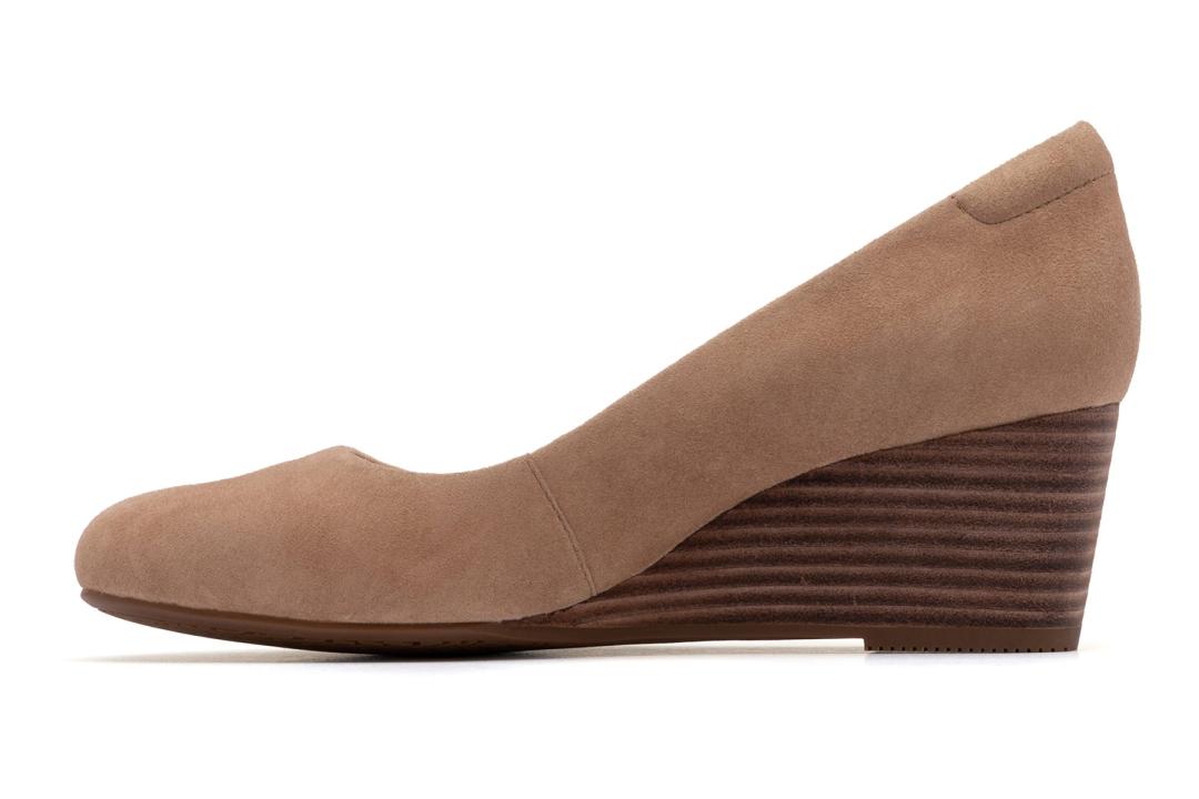 Veranda Stacked Beige Suede | Women ABEO Footwear Dress