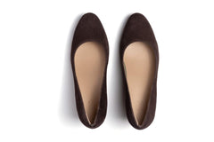 Veranda Stacked Dark Brown Suede | Women ABEO Footwear Dress
