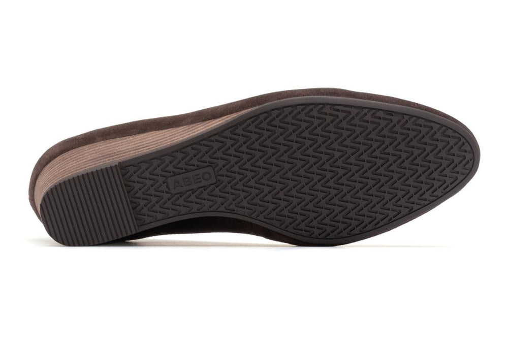Veranda Stacked Dark Brown Suede | Women ABEO Footwear Dress