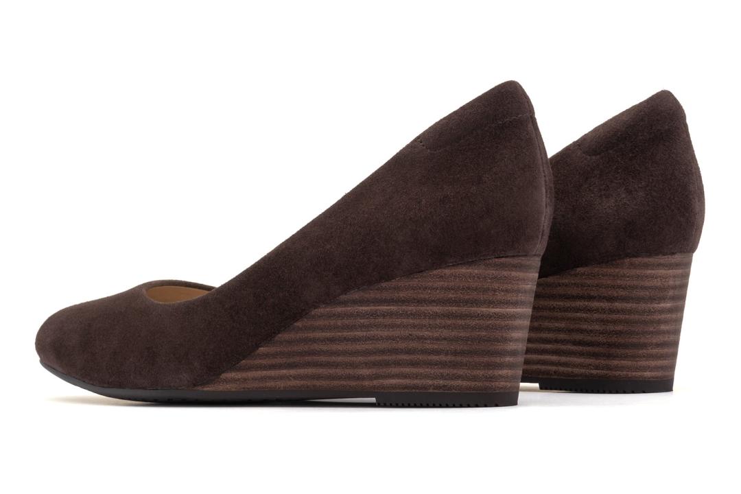 Veranda Stacked Dark Brown Suede | Women ABEO Footwear Dress