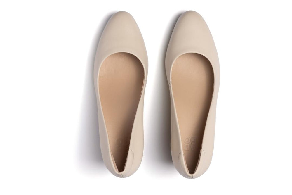 Veranda Stacked Off White Leather | Women ABEO Footwear Dress