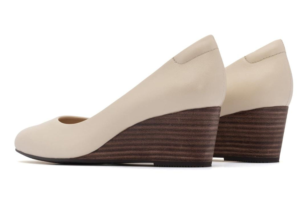 Veranda Stacked Off White Leather | Women ABEO Footwear Dress