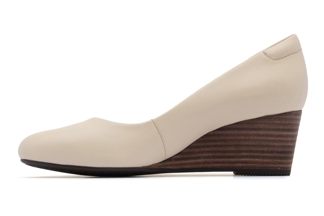 Veranda Stacked Off White Leather | Women ABEO Footwear Dress